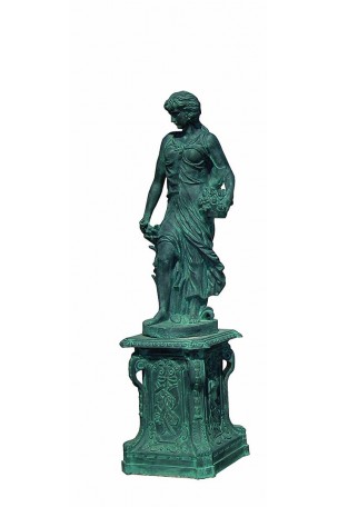 Statue en fonte 4 saisons Bronze-Bleuté