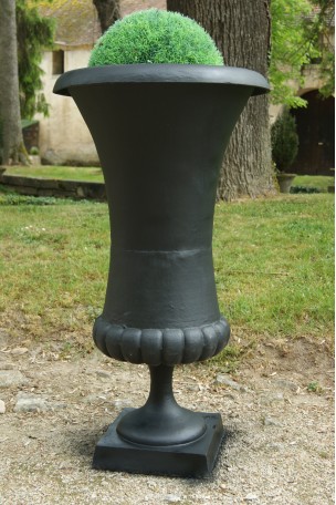 Vase en fonte Noir mat